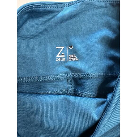 Z by Zella Capri Cropped Leggings Women's Size XS Extra Small Blue Mesh Trim - Picture 4 of 5